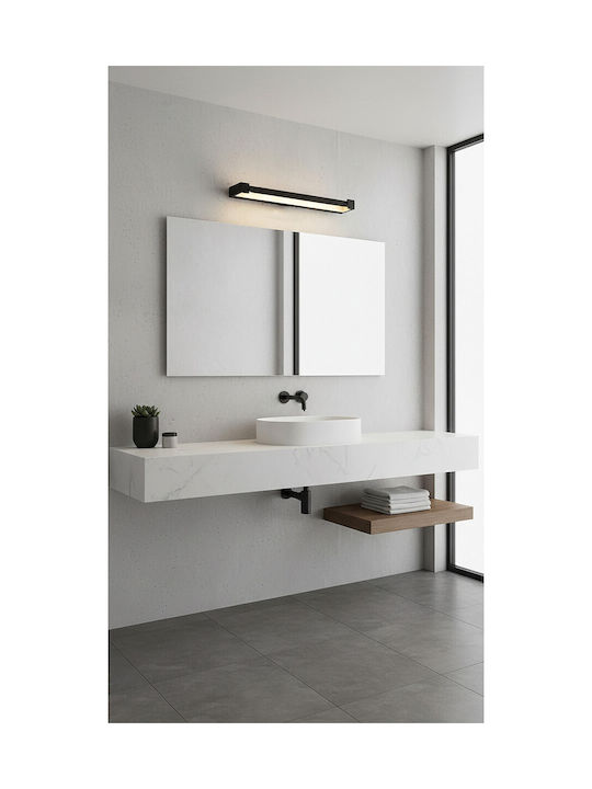 VK Lighting Φωτιστικό Τοίχου με Ενσωματωμένο LED και Θερμό Λευκό Φως Μαύρο 60εκ.