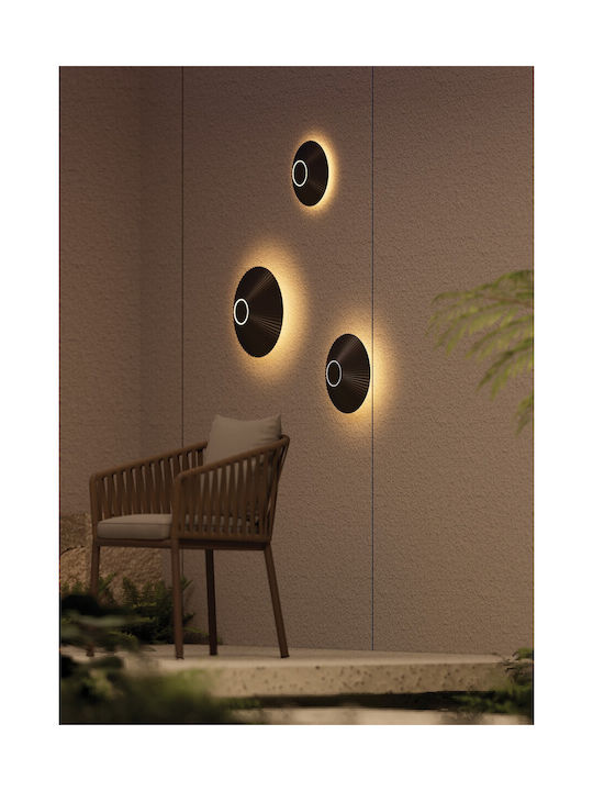 VK Lighting Φωτιστικό Τοίχου με Ενσωματωμένο LED και Θερμό Λευκό Φως Μαύρο 30εκ.