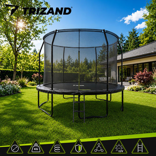 Trizand Trampolin Für Draußen Mit 366cm Durchmesser Und Netz Und Leiter