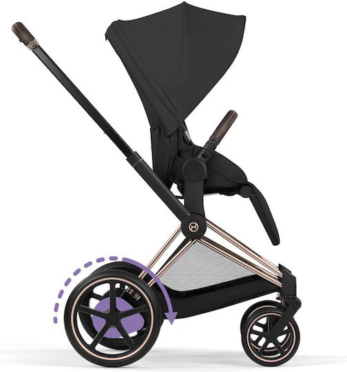 Cybex Priam Comfort Reversible 2 in 1 Baby Stroller Suitable for Newborn Sepia Black/Rosegold Frame 12.9kg