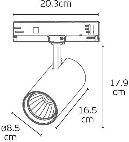 VK Lighting LED Φυσικό Λευκό Σποτ σε Μαύρο Χρώμα