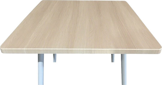 Timberon Square Dining Table Wooden with Metal Frame Natural/White 70x70x75cm