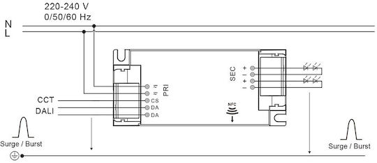 VK Lighting Adjustable Dimmable LED Power Supply IP20 Power 50.1W with Output Voltage 45V 28pcs