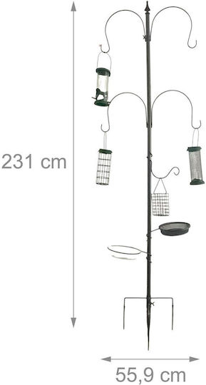 Vogelfütterung & -tränke Relaxdays 6-in-1 Rustikales Design Stahl Set