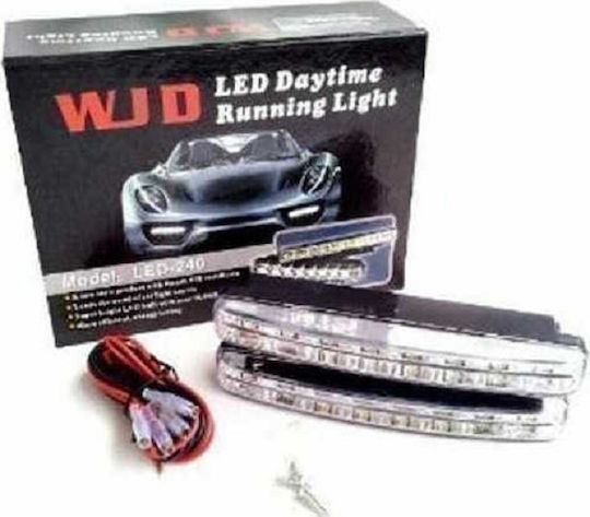 Rectangle Waterproof Car Daytime Running Lamps LED Universal 12V 5W 15.6cm with White Lighting 2 Pieces