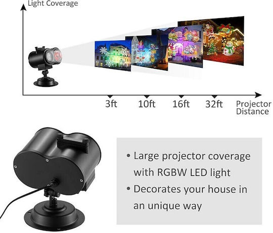 Christmas Spotlights LED IP44 Outdoor Projector with Remote Control