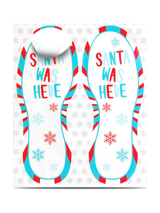 Sticker Santa Claus Footprints 25x10 Cm Set 2 Pieces Decorative Adhesive