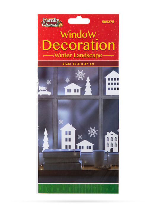 Weihnachtsaufkleber Fenster Dekoration Winter Landschaft 37,5 X 27 Cm Fensteraufkleber