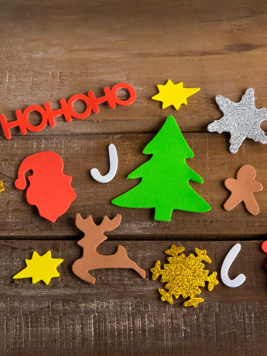 Autocolante Din Spumă De Crăciun Set Creativ Decorativ 50 Bucăți Modele Festive