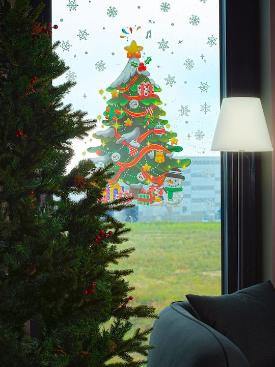 Christmas Tree Sticker 62 X 70 Cm Wall Door Window Adhesive Festive Pvc Decor