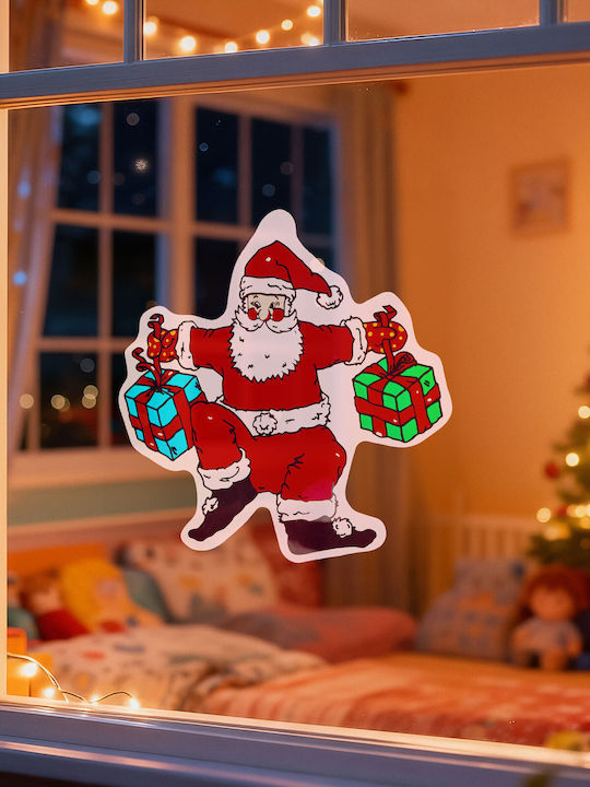 Decorațiune De Crăciun Pentru Fereastră 30x29 Cm Ornament Cu Model Moș Crăciun Cu Ventuză