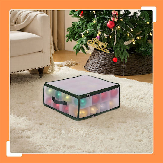 Cutie De Depozitare Pentru Globuri De Crăciun Relaxdays Verde Transparent 18x36x36 Cm