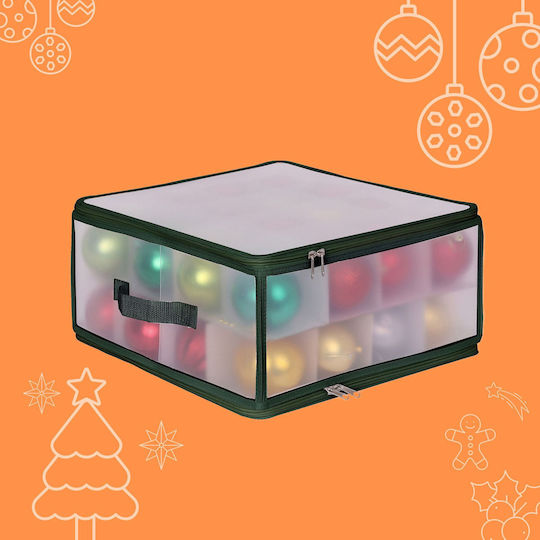 Cutie De Depozitare Pentru Globuri De Crăciun Relaxdays Verde Transparent 18x36x36 Cm