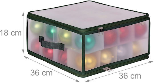 Cutie De Depozitare Pentru Globuri De Crăciun Relaxdays Verde Transparent 18x36x36 Cm