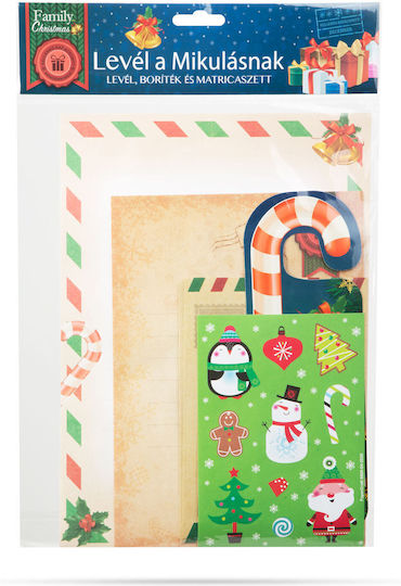 Santa Claus Letter Set 12 Pieces Paper Envelope Stickers