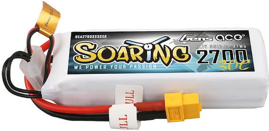 Gens Ace Soaring Baterie Li-Po 11.1V 2700mAh 30C 3S XT60 pentru Vehicul RC