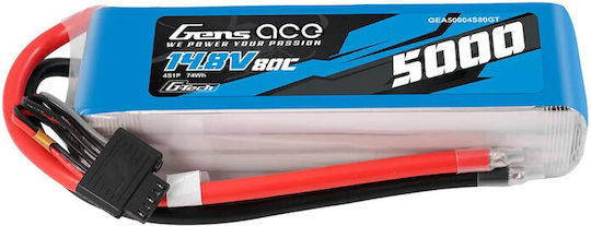 Gens Ace Baterie Li-Po 14.8V 5000mAh 80C 4S pentru Vehicul RC