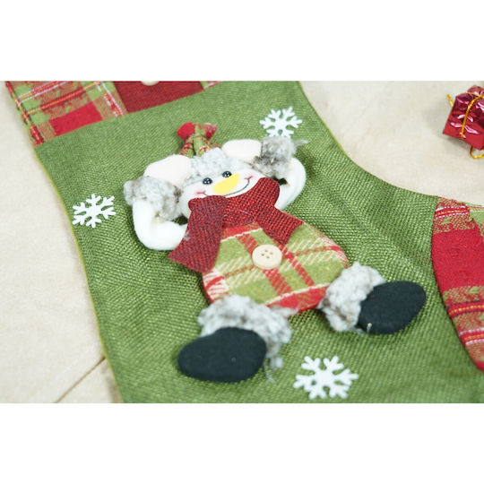 Christmas Decorative Sock with Elf L30xW20cm Green