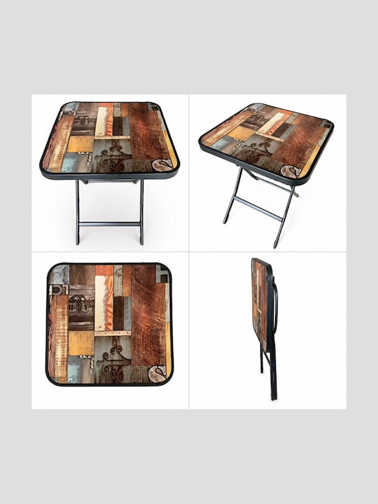 Metal Table for Small Outdoor Spaces Foldable Multicolour 60x60x60cm