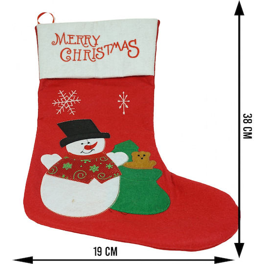 Ciorap Decorativ De Crăciun M38xL19cm Roșu