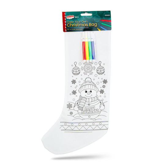 Ciorap Decorativ de Crăciun cu Moș Crăciun M41xL21cm Roșu