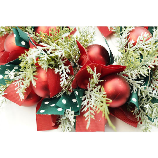 Alista Home Christmas Decorative Plastic Illuminated Wreath with Diameter 40cm Red