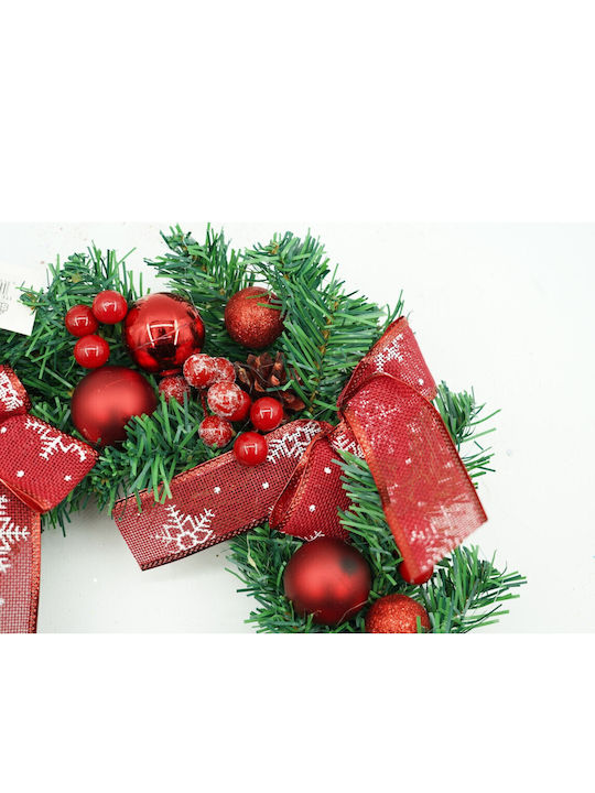 Alista Home Christmas Decorative Plastic Wreath with Diameter 35cm Red