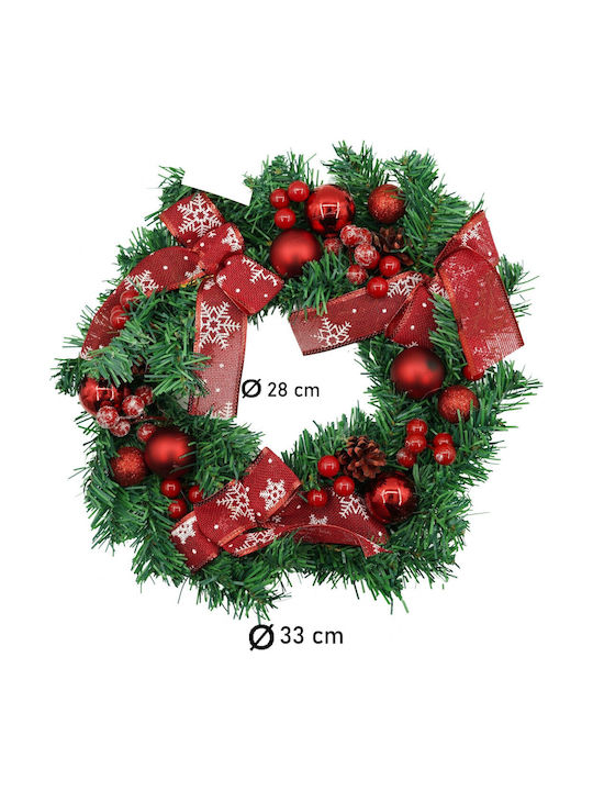 Alista Home Christmas Decorative Plastic Wreath with Diameter 35cm Red