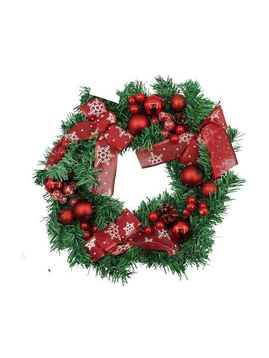 Alista Home Christmas Decorative Plastic Wreath with Diameter 35cm Red