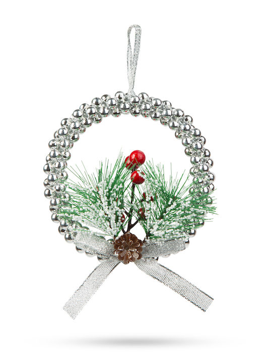 Alista Home Christmas Decorative Plastic Wreath with Diameter 10cm Silver