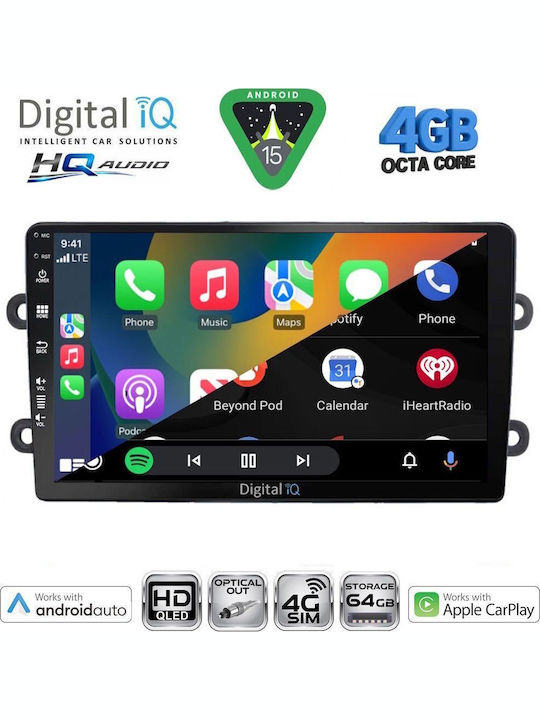 Digital IQ Car Audio System for Dacia Duster 2012-2019 Bluetooth USB WiFi GPS Apple CarPlay Android Auto with 9" Touch Screen
