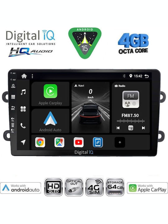 Digital IQ Car Audio System for Renault Logan Dacia Duster Logan Sandero 2006-2012 Bluetooth USB WiFi GPS Apple CarPlay Android Auto with 9" Touch Screen