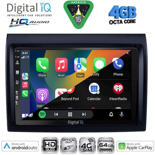 Digital IQ Ηχοσύστημα Αυτοκινήτου για Fiat Ducato 2006-2011 (Bluetooth/USB/WiFi/GPS/Apple-Carplay/Android-Auto) με Οθόνη Αφής 9"