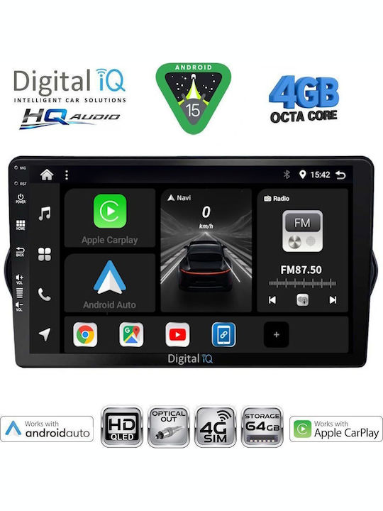 Digital IQ Car Audio System for Fiat Freemont 2008-2020 Bluetooth USB WiFi GPS Apple CarPlay Android Auto with 9" Touch Screen