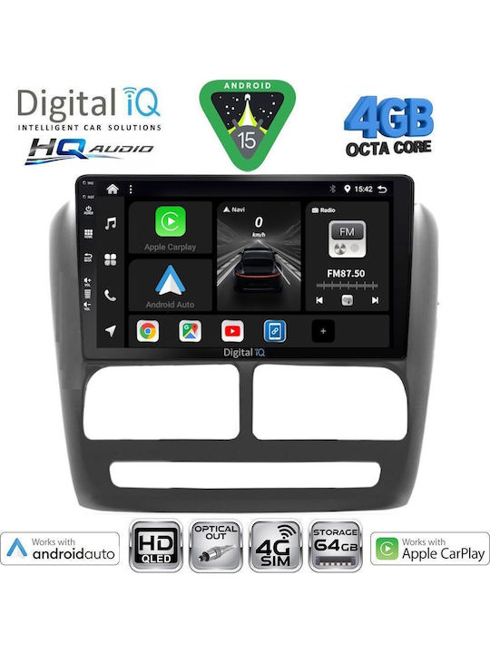 Digital IQ Car Audio System for Fiat 500X 2014 (Bluetooth/USB/WiFi/GPS/Apple CarPlay/Android Auto) with 9" Touch Screen