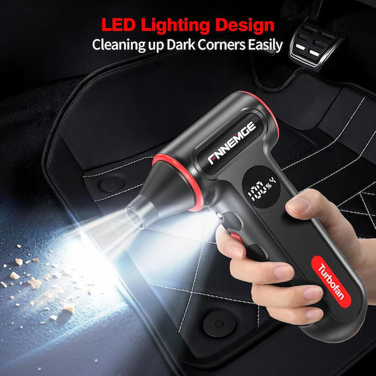 Suflantă Electrică Fnnemge 4 Trepte de Viteză Iluminare Led Set 5 Duze de Suflare Portabilă
