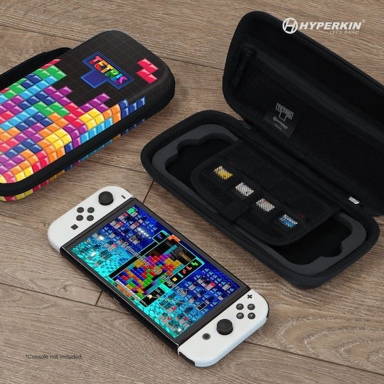 Hyperkin Tetris Eva Hard Shell Carrying Case Nintendo Switch Oled Lite Tetrimino Stack
