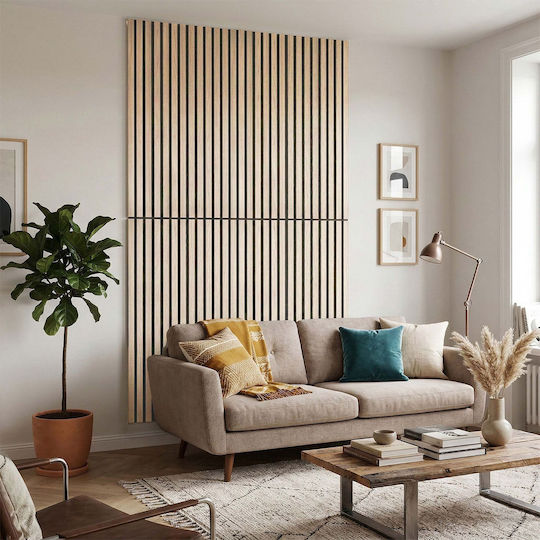 Relaxdays Acoustic Panel Set 120 X 60 Cm Beige 120x2x60 Cm