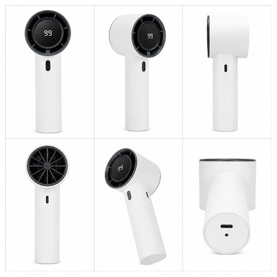 Depox Ventilator Portabil Turbo 99 Viteze Display Led – Alb Reîncărcabil Usb