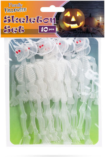 Set 10 Glow-in--dark Halloween Skeletons 14 Cm