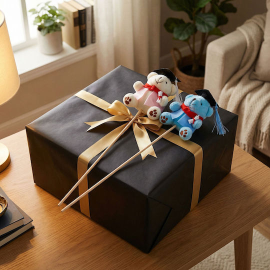 Graduation Cap Teddy Bear Decoration Stick 50 Cm 5 Colors