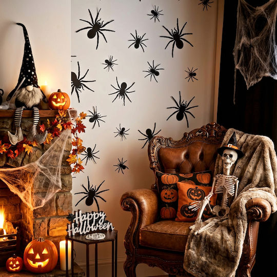 Decor Halloween Set Păianjen Autocolant Negru 30 Bucăți