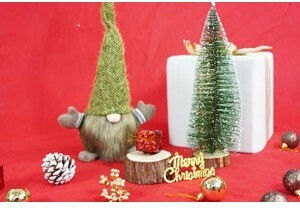 Weihnachtsfigur Elf Alista Home Grün Braune Textil 56 cm