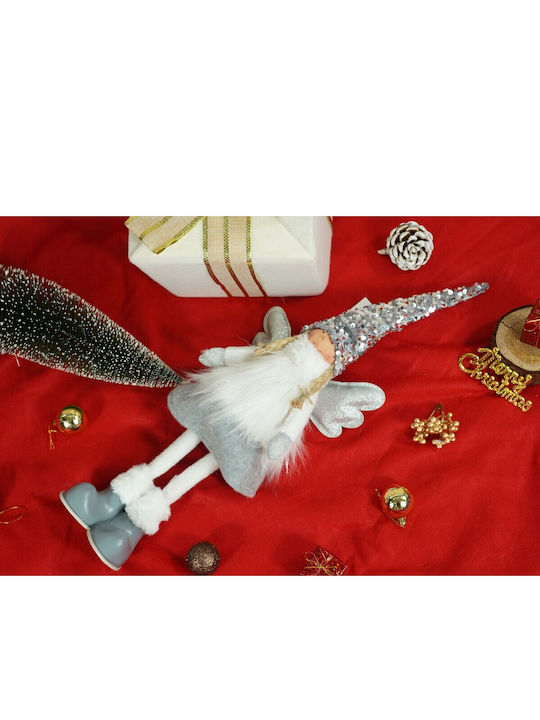 Weihnachtsengel Anhänger Alista Home Weißes Graues Textil 53 cm