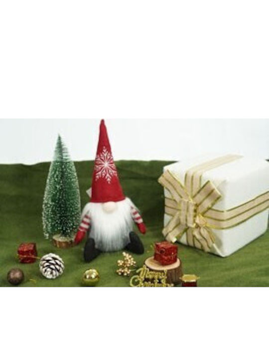 Коледна Фигура Elf С Червена Шапка Alista Home Червено Сиво Текстил 31 См