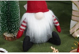 Christmas Elf Ornament Red Hat Alista Home Red Gray Textile 31 Cm