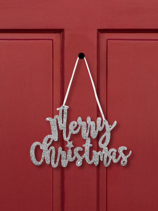 Christmas Decoration Merry Christmas Silver 20 X 12 Cm Decorative Banner