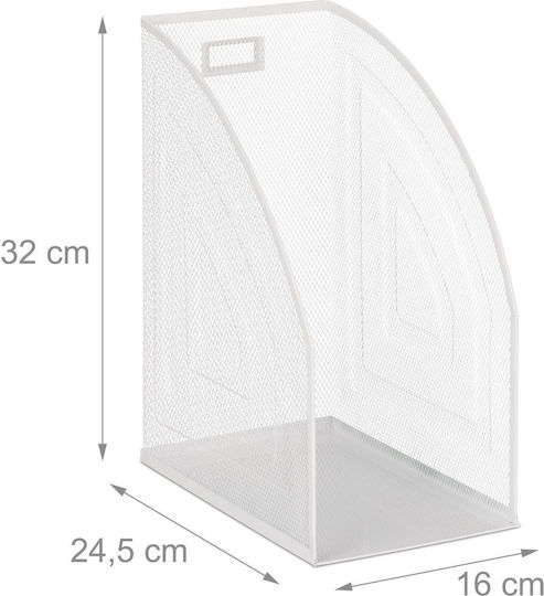 Relaxdays Document Holder Mesh Design White 32x16x24.5cm