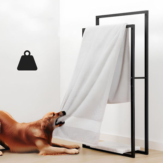 Resteq Badezimmerhaken & -halter Doppelter 100x180cm Schwarze