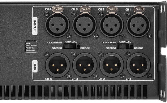 HPA HYBRID-4C Amplificator De Putere PA Cu 4 Canale 800W/4Ω 400W/8Ω 200W/100V Cu Sistem De Răcire